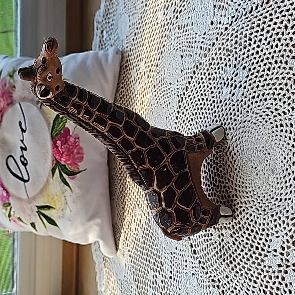 Casals Peru Terracotta Pottery Long Neck Giraffe Figurine Vintage 6" tall
